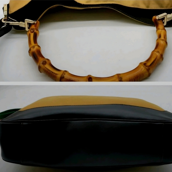Vintage Gucci Sherry Web Bamboo Handle Two-Way Shoulder Hobo Bag - Picture 6 of 10
